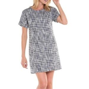 Sail to Sable Gray and White Short Sleeve Shift Dress